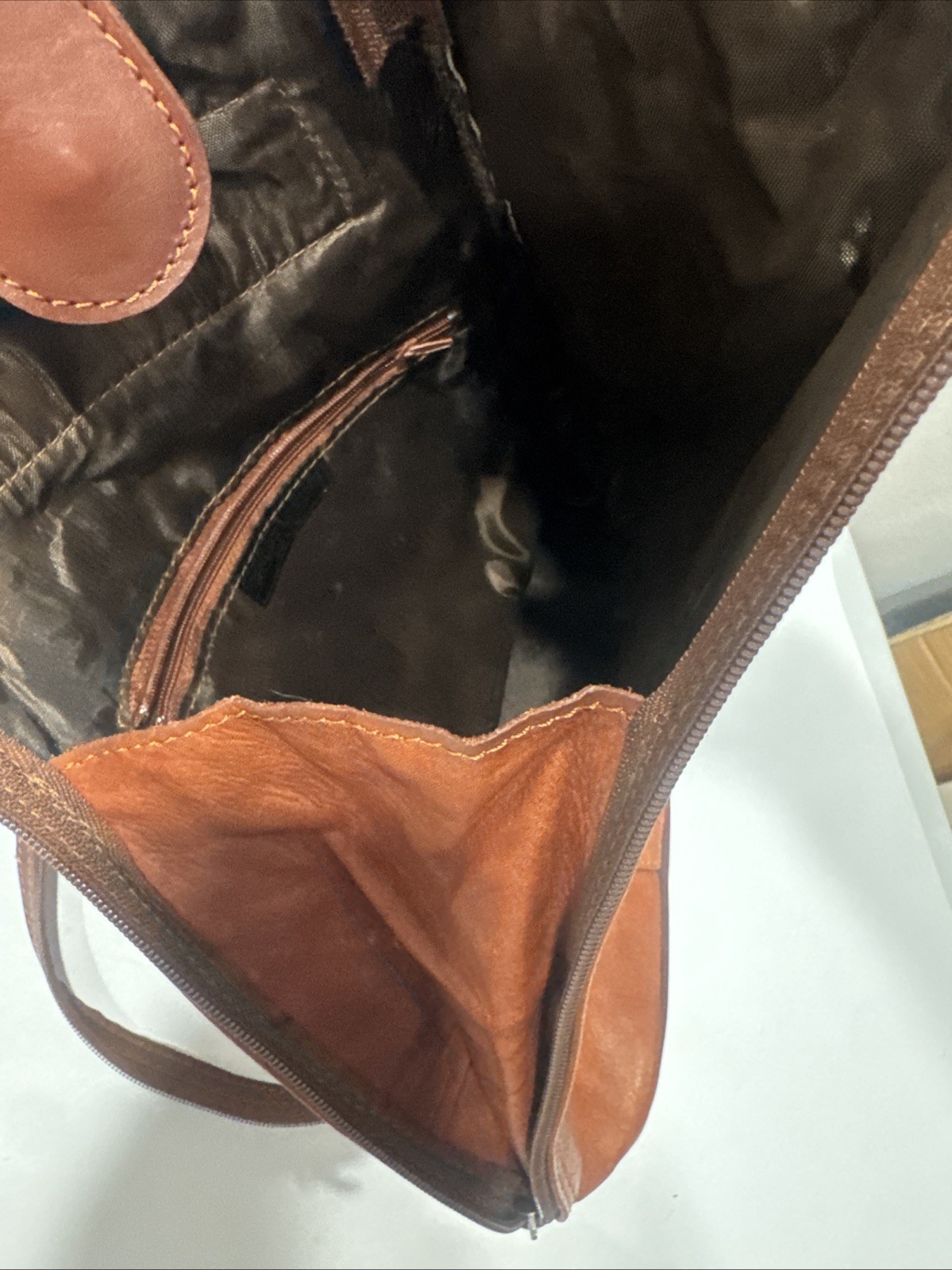 Triangular Convertible Backpack Purse Tan - image 12