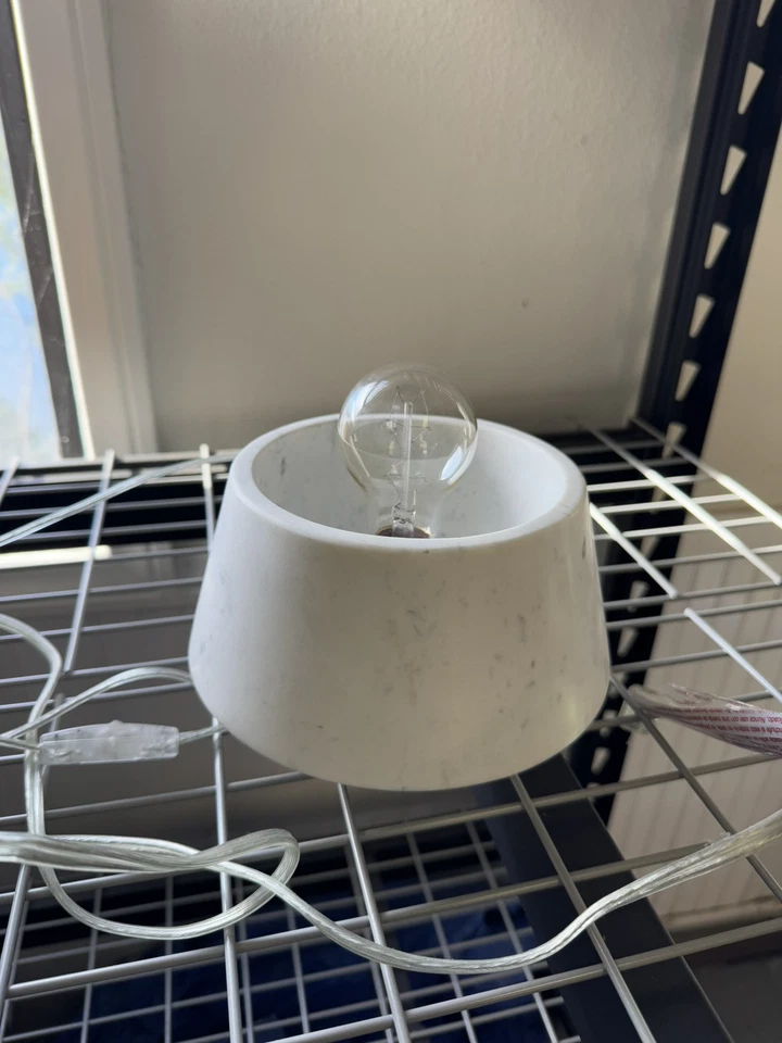 CB2 White Marble Modern Table Lamp - Image 3 of 4