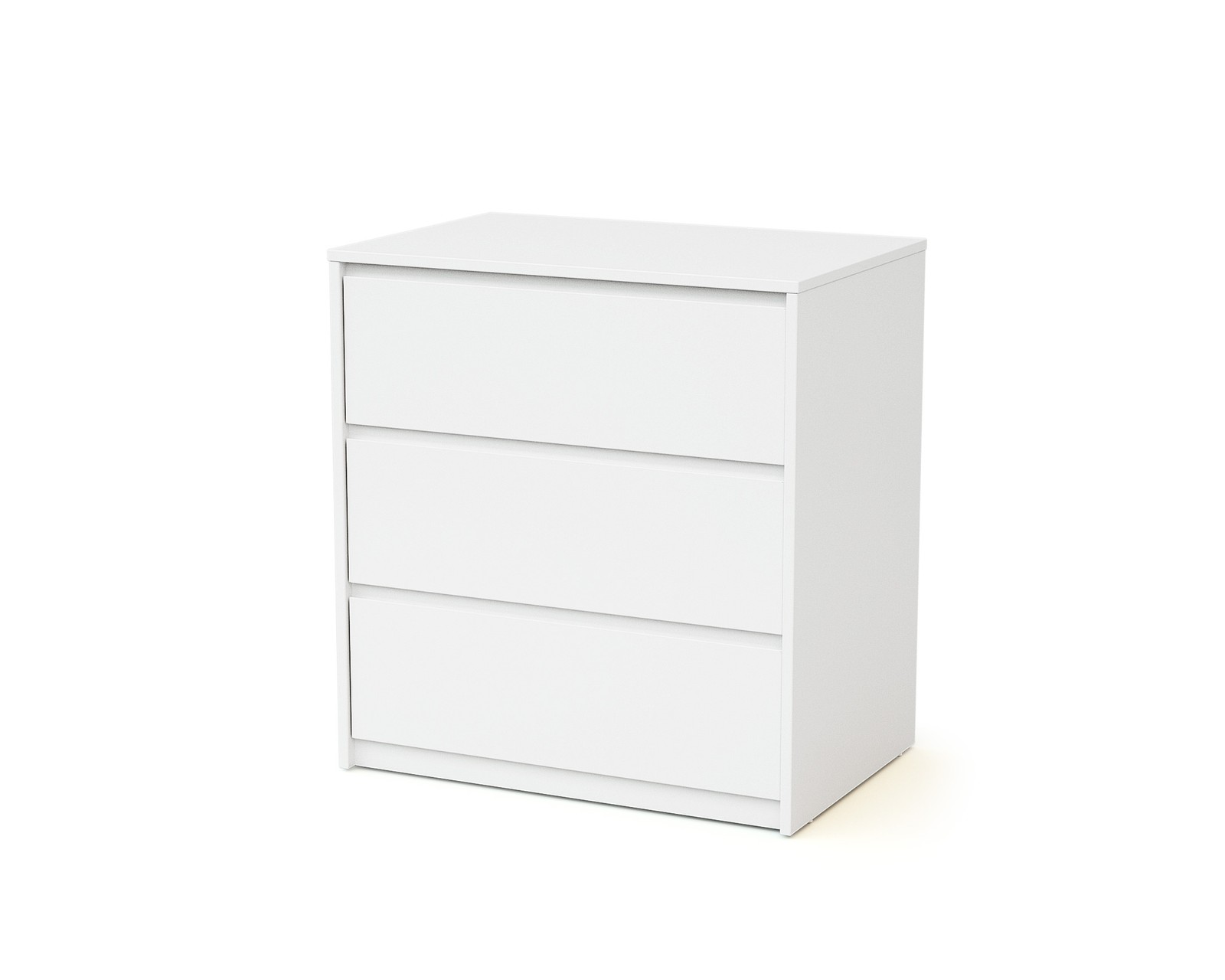 WEBABY Commode 3 tiroirs finition artisanale en chêne clair et blanc