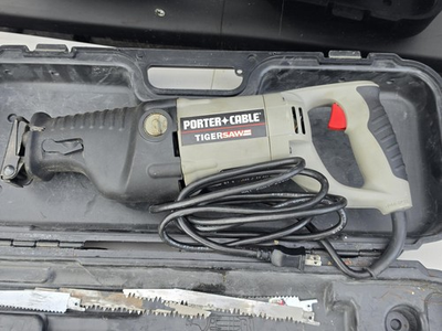 #ad #ad Porter Cable Tiger Saw Reciprocating Saw Corded W Case amp; Blades Tested Works $51.00