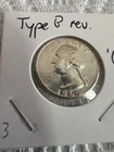 1964 Choice Uncirculated US Washington SILVER Quarter TYPE B Reverse! SCARCE!
