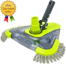 Upgrade Pool Vacuum Head with Side Brush   Universal Rotatable