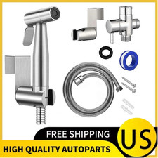 Toilet Shattaf Adapter Hose Bidet Spray Stainless Steel Handheld Shower Head USA