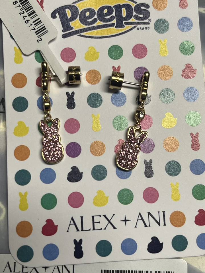 Pendientes Alex and Ani Easter Peeps Crystal Bunny Nuevos Foto 2 de 4