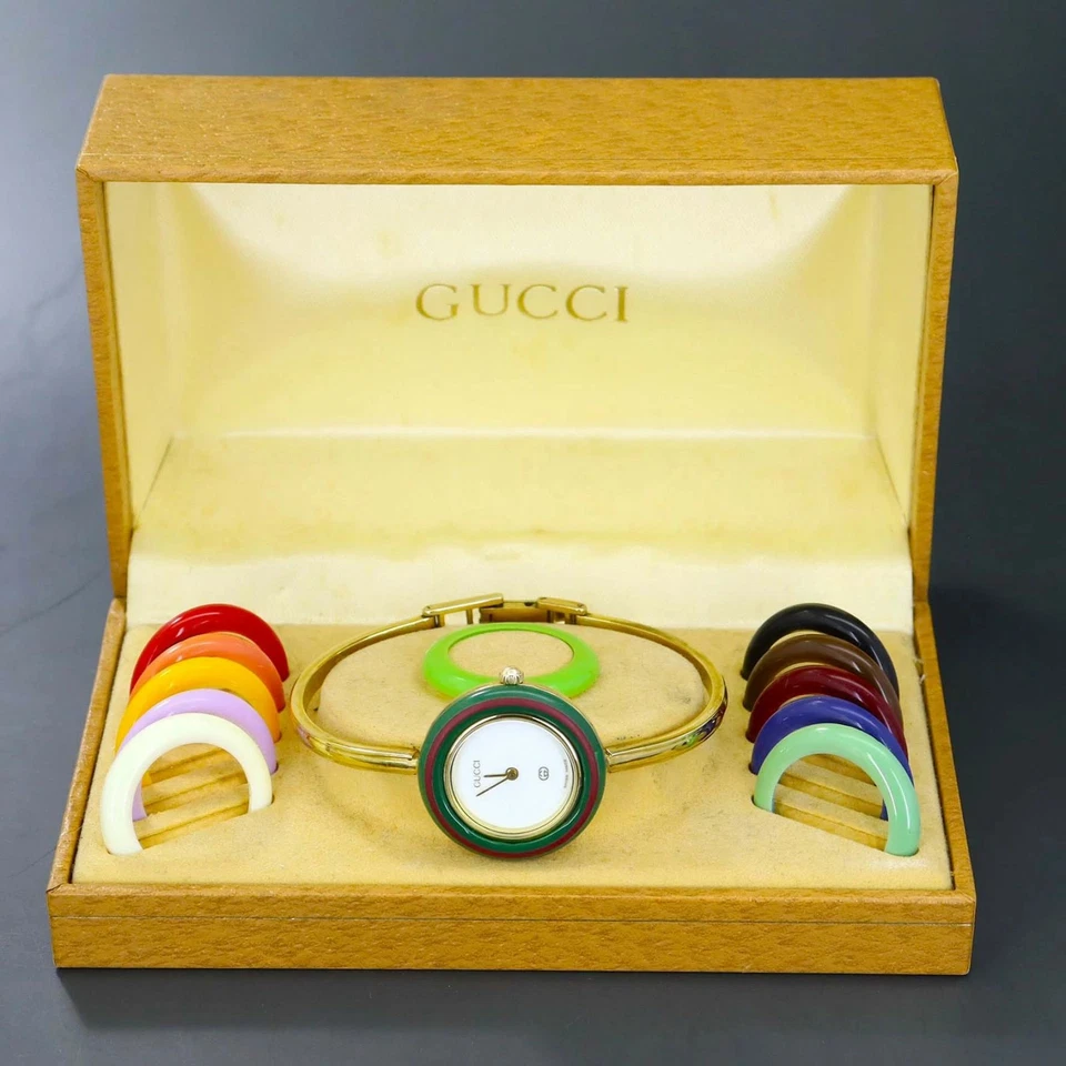Working Gucci 1100 L Change Bezel Quartz New Battery Belt 16cm - Image 2 of 4