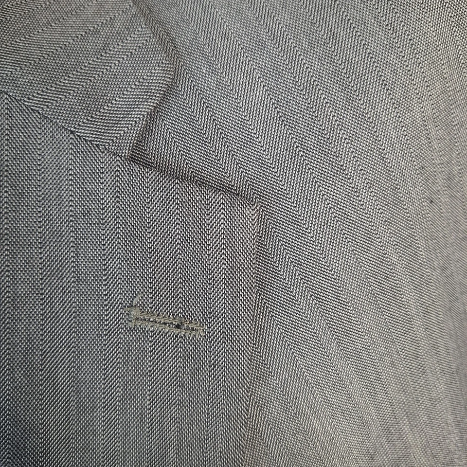 Traje de 2 piezas Haggar para hombre 46R 38X30 gris microespiga ventilada única Foto 3 de 4