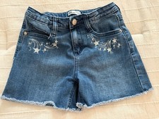 Girl Size 8 EPIC THREADS Comet Pocket Adjustable-Waist Frayed-Legs Denim Shorts