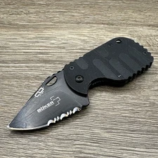 Boker Plus CLB Subcom Folding Folder EDC Pocket Knife 1-7/8" Black Combo Blade