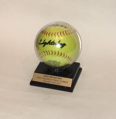 Softball Personalized Acrylic Display Case Custom Stand for an 11'' inch Ball
