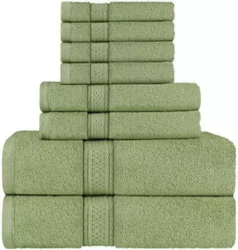 Utopia Towels Sage Green Towel Set, 2 Bath Towels, 2 Hand Towels, and 4  745176422606