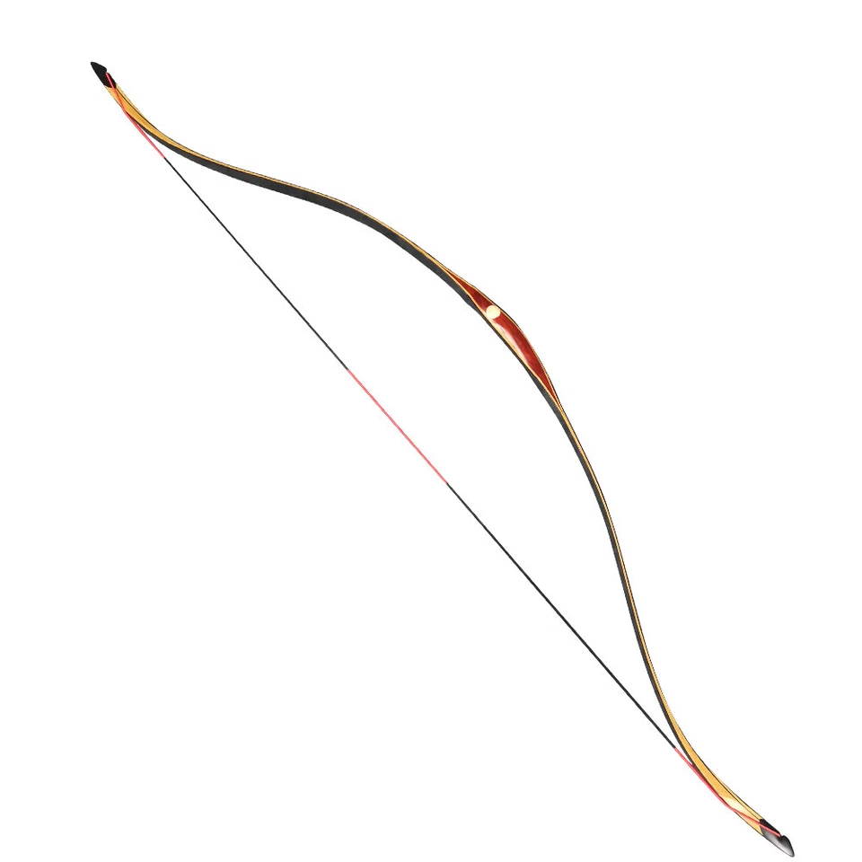 55'' Traditional Longbow Recurve Bow Wooden Archery Hunting Target 20-50lbs - Image 2 of 4