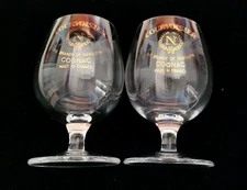Courvoisier Cognac Snifters 3 Oz Gold Lettered Glass Brandy of Napoleon France