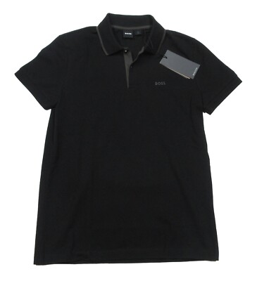 Boss Hugo Boss Men's Black Firenze 33 Tipped Short Sleeve Polo