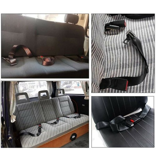 Black Universal 2 Point Vehicle Car Seat Belt Lap Adjustable Safety Belts. - Picture 6 of 8