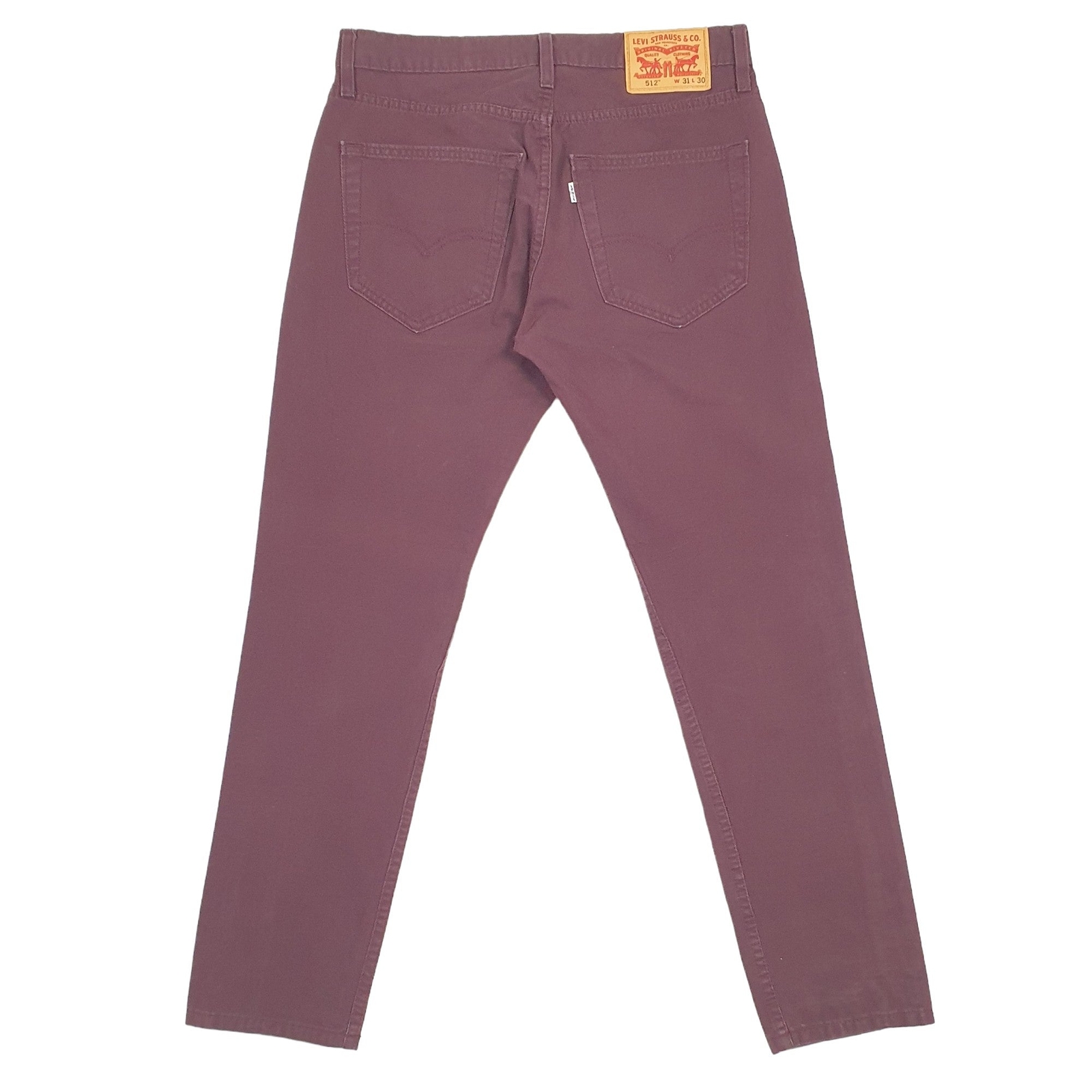 LEVIS 512 Jeans Slim Tapered Fit Burgundy Denim Trousers Mens W31 L28 image 3