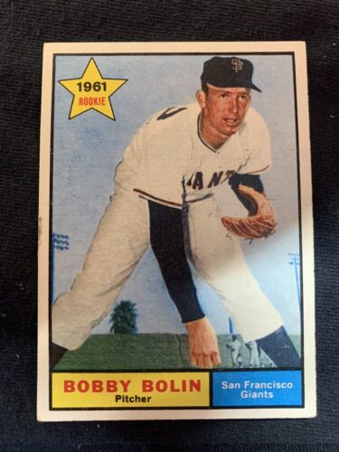 1961 Topps #449 Bobby Bolin Rookie San Francisco Giants VG Vintage Baseball Card - Picture 1 of 2