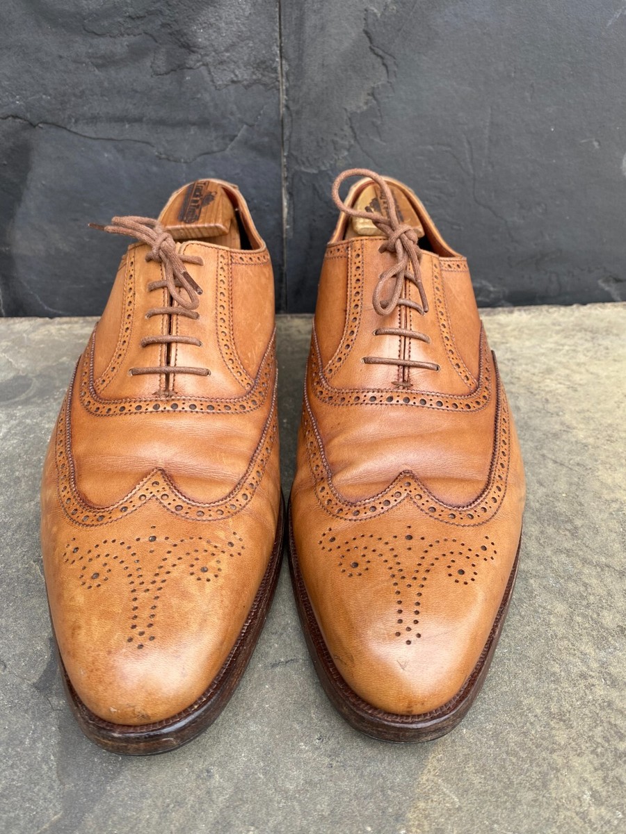 George Cleverley Brown Leather Oxford Shoes with Brogue Detailing George Cleverley main image 3