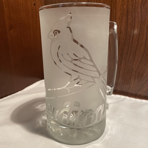 MLB St. Louis Cardinals Baseball Glass Beer Mug Stein Frosted Etched 24 Oz - Picture 3 of 13