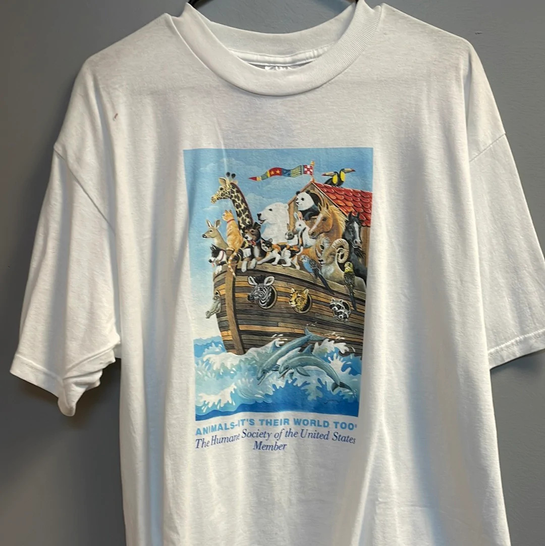 【US規格】希少 JERZEES Vintage Design Tシャツ 白XL X-Large Vintage Jerzees The Humane Society of the United
