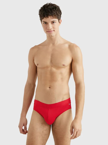 NEW RARE two (2) men's TOMMY HILFIGER swim briefs | small | red navy blue - Picture 1 of 15