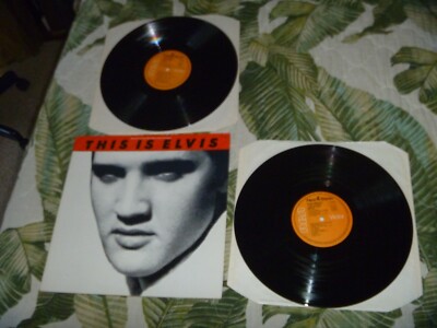 LOT 2 VINYL LP ALBUM THIS IS ELVIS RARE IMPORT GATEFOLD MOVIE SOUNDTRACK VG-