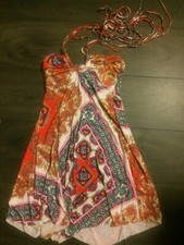 New Pookie & Sebastian halter sundress dress multicolored Small Medium 