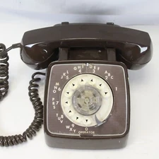 Brown GTE Automatic Electric Rotary Dial Phone Vintage Guaranteed to Work