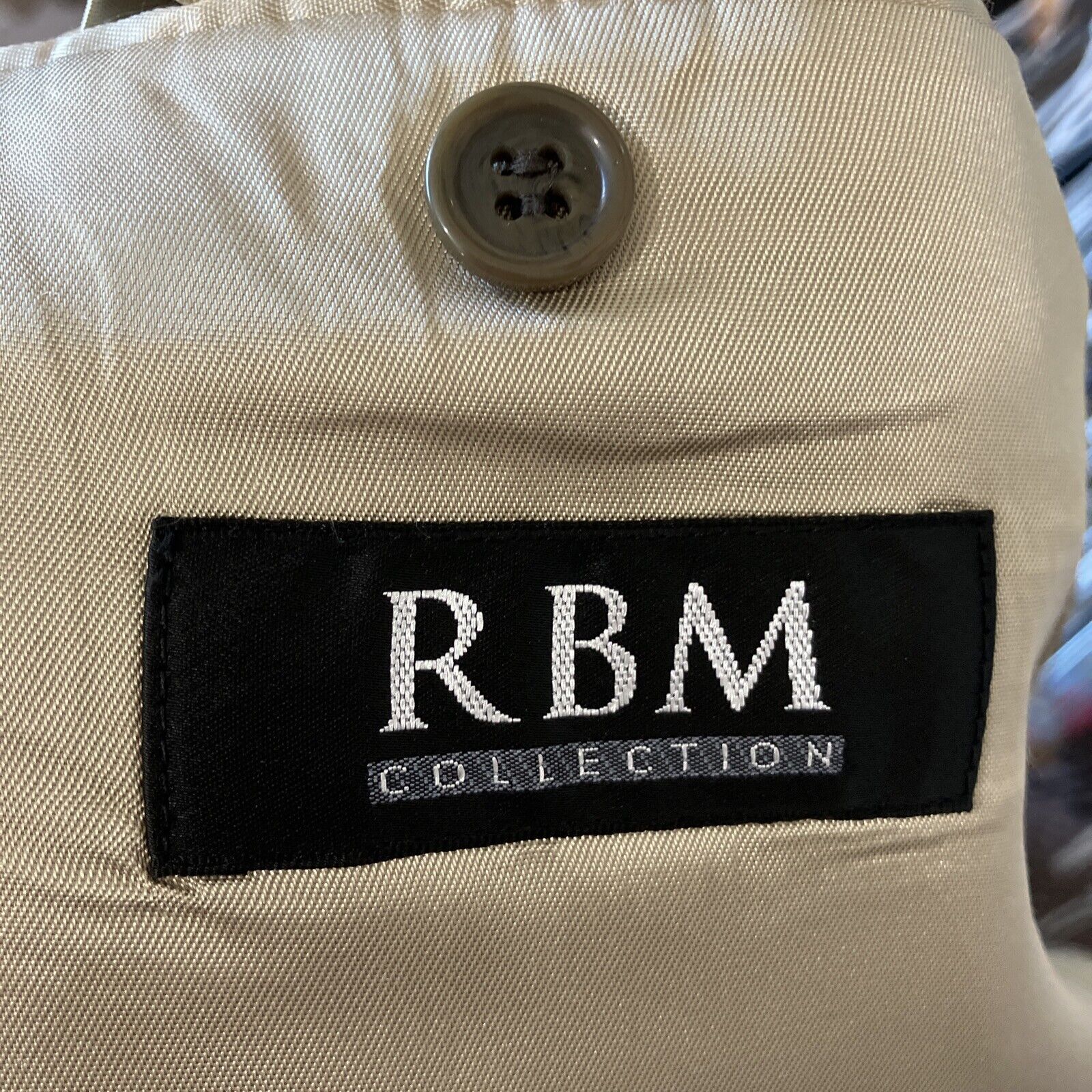 Men's RBM Collection 44S Sandy Beige Silk Wool Bl… - image 9