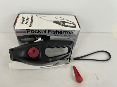 VTG Popeil pocket fisherman Spon Cast Outfit Black 1995 With Box And Manual