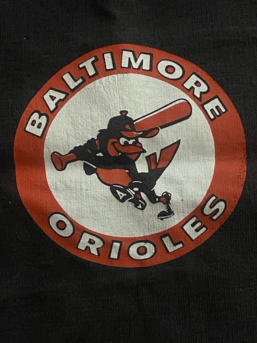 Baltimore Orioles MLB black CANVAS BAG w/ swinging bird 1970's - Picture 2 of 8