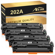 4PK Toner Compatible With HP 202A CF500A Black LaserJet Pro M254dw M254dn M254nw