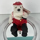 Vintage Coca Cola Coke Polar Bear Bean Bag Plush Fireman NEW with Tags 5" Tall