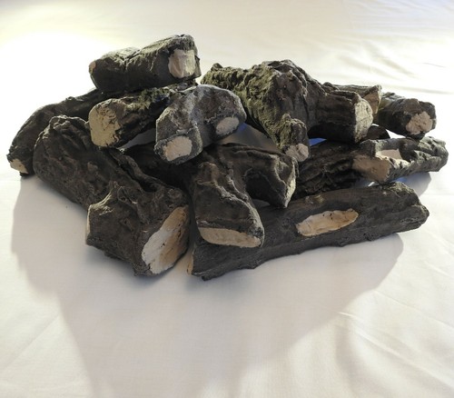 Replacement Gas Logs Living Flame Coal Fire Ceramic HD Faux Log Cast Coal Sets - Picture 75 of 91