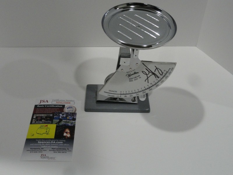 GEORGE JUNG SIGNED GRAM OUNCE SCALE BOSTON GEORGE INSCRIPTION JSA COA 1