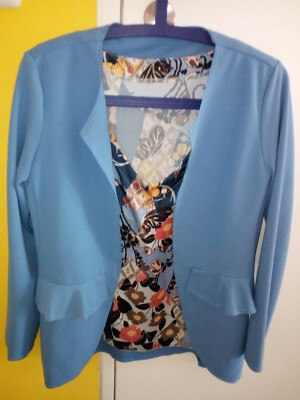  Bluse + Jacke von Rinascimento für Damen Gr: 40; Blau 
