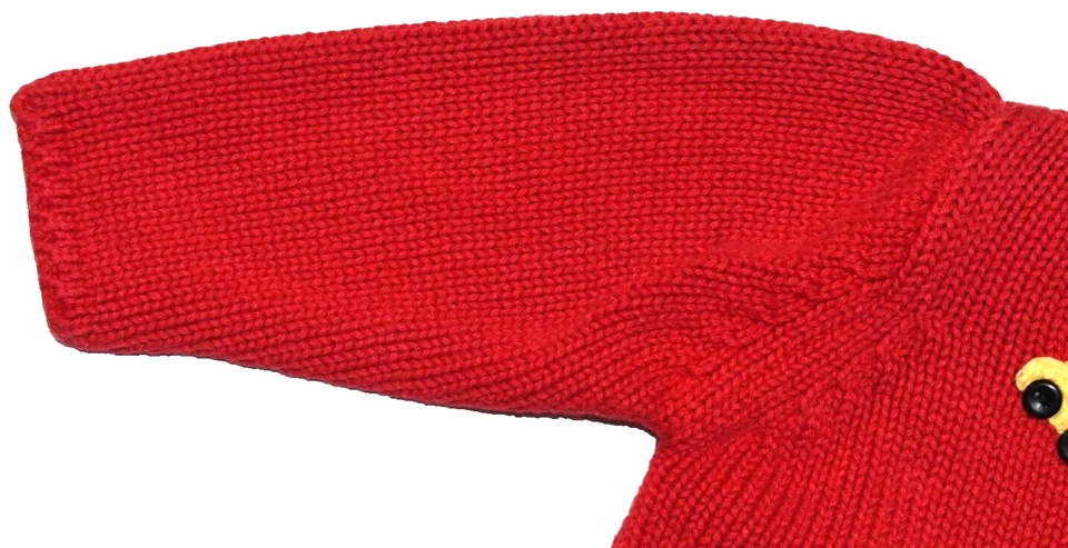 NWT Baby Infant 2-Piece Button Up Sweater & Beanie Hat Size 6 Months Red - Image 3 of 4