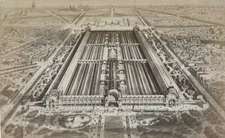 AMAZING! PERSPECTIVE VIEW MAP OF EXPOSITION UNIVERSELLE DE 1878 in PARIS FRANCE