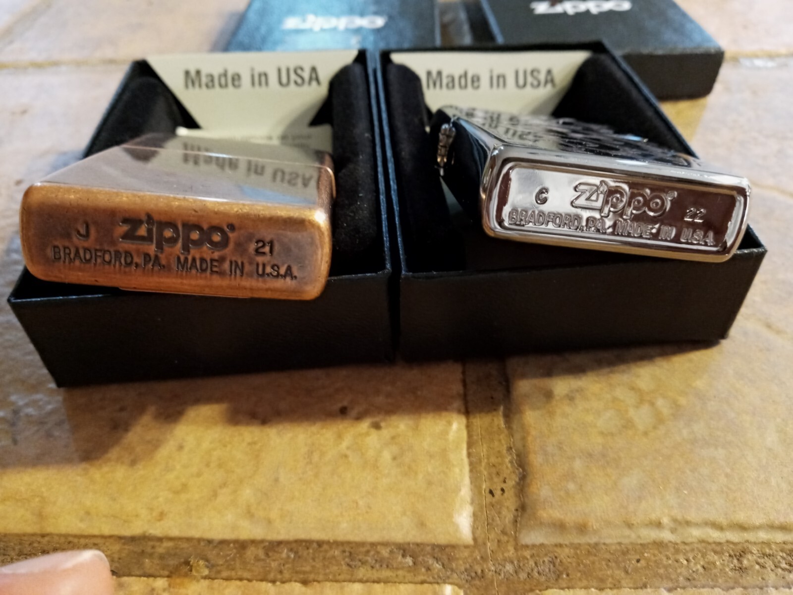 ZIPPO LIGHTERS Lot of 2 NIB ANTIQUE COPPER FILIGREE