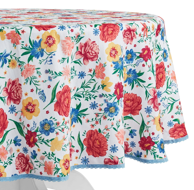 SALE Pioneer Woman Flowering Frontier ✨ Fabric Tablecloth, Multi-Color 70