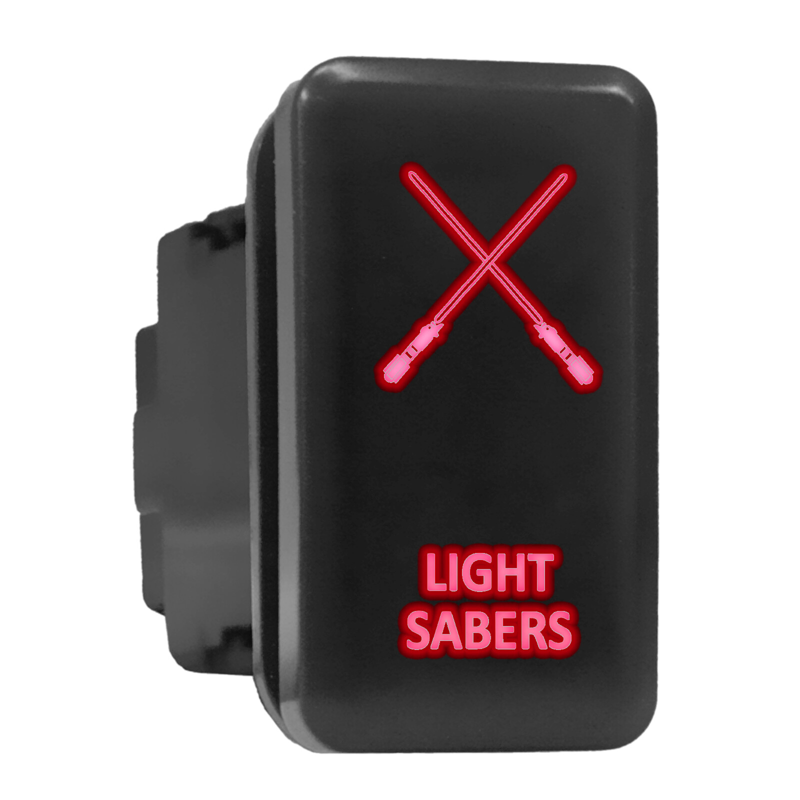 Red LED Backlit Tall Push Switch for Toyota 1.54x0.83 in