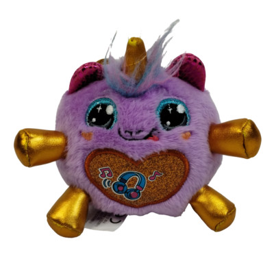 Zuru Rainbocorns Unicorn Plush Stuffed Animal Purple Gold Heart Valentines 4''
