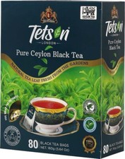 Tetson Tea Pure Ceylon Black Tea - 80 Tea Bags 160g 0.07 per strip