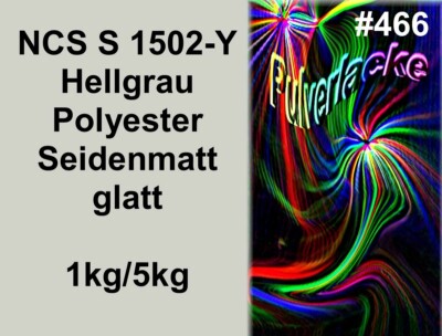 PULVERLACK Beschichtungspulver Pulverbeschichtung NCS S 1502-Y Grau ca.RAL9002