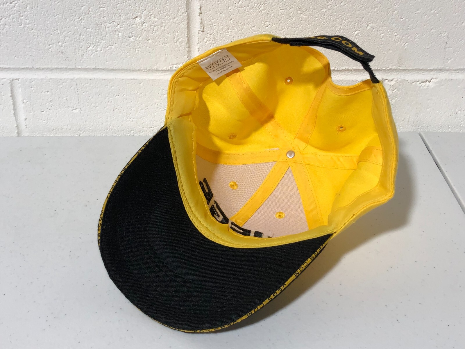 JEGS High Performance Cotton Cap Hat NHRA Drag Racing Embroidered Logo Yellow
