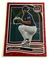 Chase Cotton 2024 USA Stars & Stripes Red Parallel RC Rookie Card /199 !
