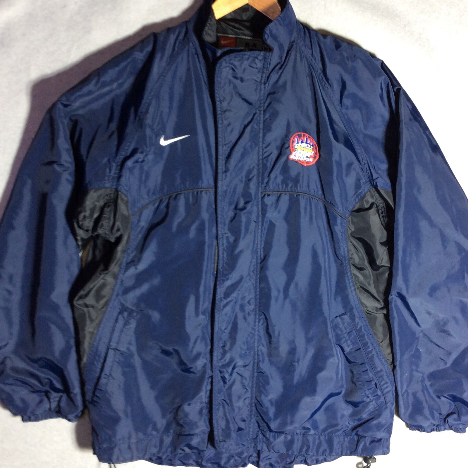 VTG Nike 2000 Final Four Windbreaker Men Sz M Navy Hooded Pockets Jacket Logo