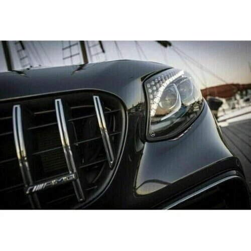 Fit For Mercedes/Benz AMG Front Grill Badge Emblem GT Panamericana Silver - Image 4 of 4