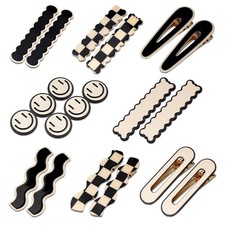 16 PCS Magicsky Simple No Bend Hair Clips, Black White Checker Barrettes, No ...