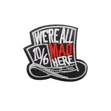 Mad Hatter Hat Alice in Wonderland Patch, Iron On/Sew On