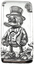 10 ozt 999 Fine Silver Art Bar- MR. DUCK - ADAMO TECHNE - Limited Edition 88.87 per troy oz